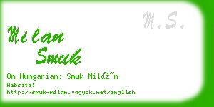 milan smuk business card